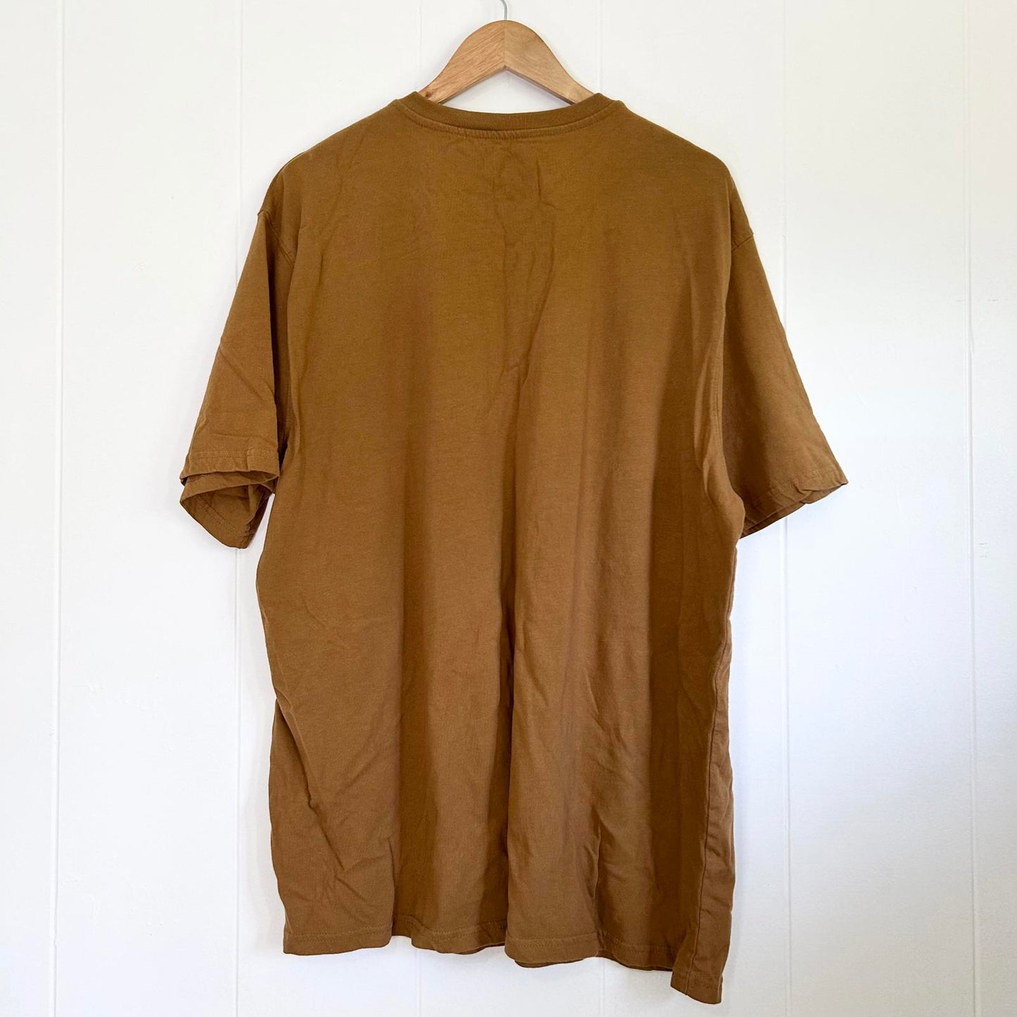 Wrangler Brown Qtr Button Short Sleeve T-shirt Work Workwear T-shirt - Men's 2XL