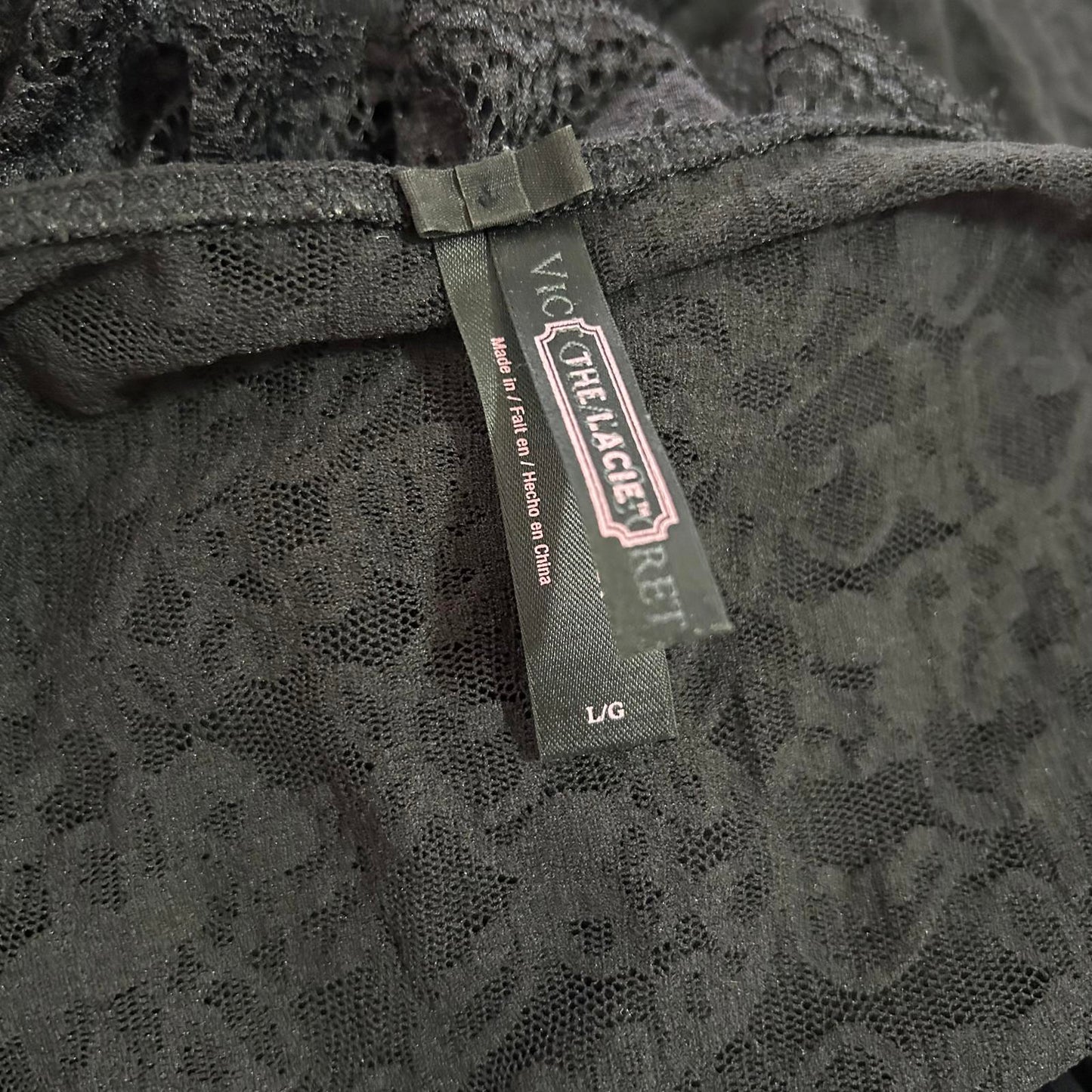 Victoria’s Secret The Lacie Black Sequin Floral Lace Tank Top Women's Large